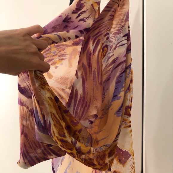 Purple & Orange Printed Halter Top- Size Large - Picture 9 of 10